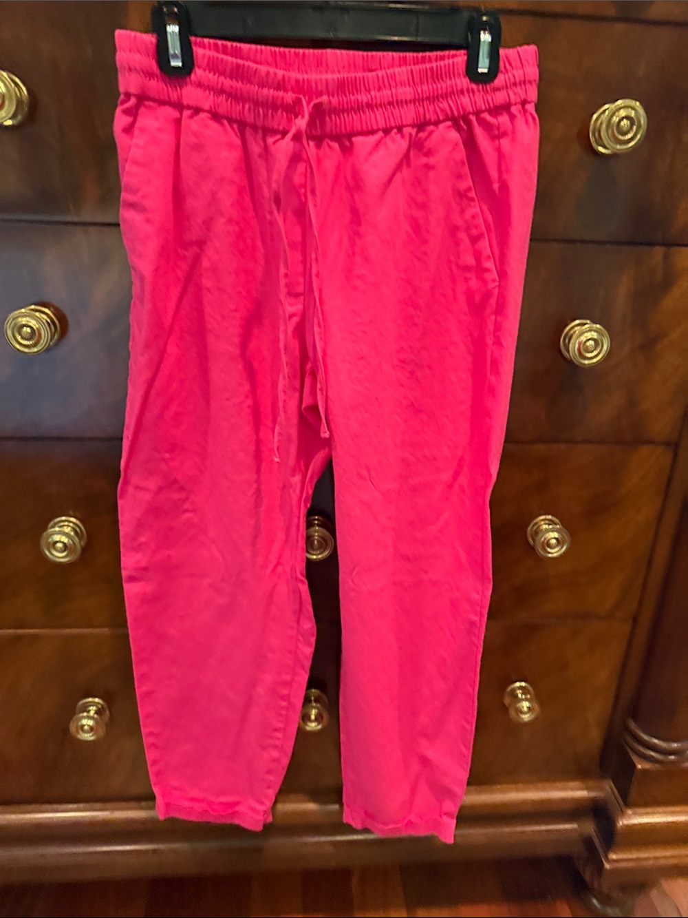 J  Crew Pink Elastic Waist linen Pants size 6